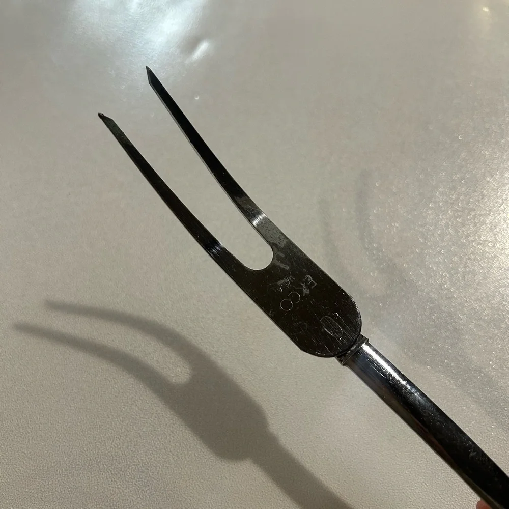 Vintage EKCO USA Chromium Plated Meat Fork